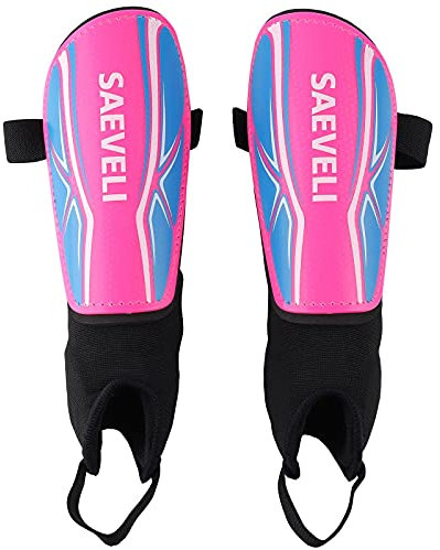 Saeveli Soccer Shin Guards for Toddlers Kids Youth - Lightweight and Durable Shin Pads with Ankle Protection for Kids 2-14 Years Old Boys and Girls (XS, Pink)