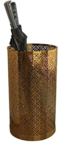Paragüeros Soporte de Paraguas de Oro Hollowout, Cubo de Paraguas del Piso de la Oficina en el hogar, Puede almacenar 5-10 Paraguas Largos y Cortos (Size : 25x25x50cm)