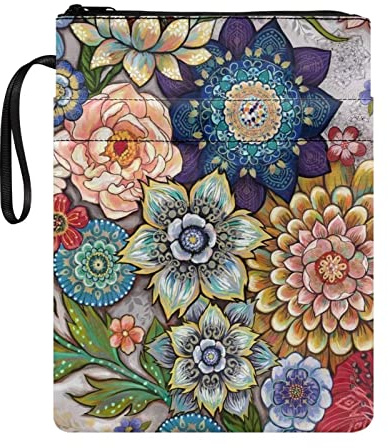 xixirimido Boho Mandala Blume Buchhülle für Frauen Mädchen Bürobedarf Bücher Schutz langlebig wiederverwendbar, Einheitsgröße