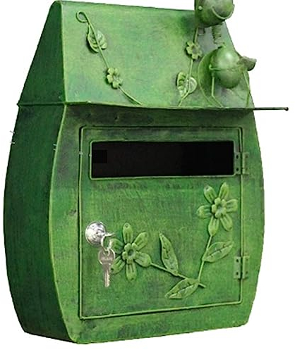 BoîTes aux Lettres Murales, Boite aux Lettres, BoîTe aux Lettres De Jardin en Aluminium Antirouille, BoîTe aux Lettres SéCuriséE a Suspendre, BoîTes aux Lettres pour la Maison (Color : Green)