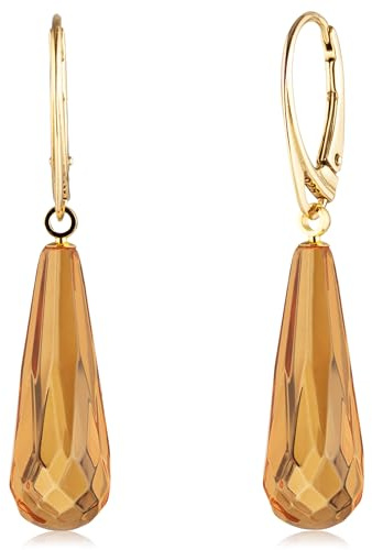 Amber by Mazukna - Boucles d'oreilles en ambre naturel pour femme - Plaqué argent sterling - Véritable ambre de la Baltique - Bijou élégant pour femme, Argent sterling, Ambre
