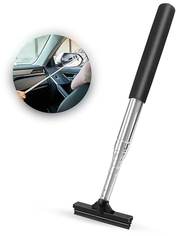 TEKONDA Raclette télescopique pour vitres de voiture - Avec manche extensible jusqu'à 99 cm - Pour temps pluvieux et brumeux - Noir