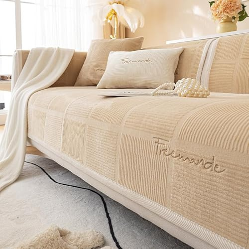 YWQJL Sofabezug 1 2 3 4 Sitzer Sofaschoner rutschfest Couchbezug L Form Waschbarer Dekor Perim Sofa Decken Sofaschutz Katze Hund Decke Doppelseitiger Gesteppter(B,70x150cm)