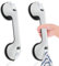 HaoguoAB 2pack Shower Grab Handles, No Drilling, Shower Handle with Suction Cup, Grab Bars for Seniors, Portable Bath Handle for Bathtub, Shower, Toilet,The hook carries 20kg, the handle carries 100kg