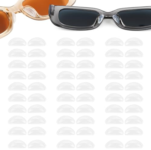 30 Paires Coussinet Lunettes Nez Silicone, Antidérapant Plaquettes de Nez en Silicone, Plaquettes Nasales Autocollantes pour Lunettes pour Lunettes à Monture Complète, Lunettes de Soleil