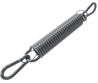 ONPIRA® Schwingfeder für Hängesessel,Sonnensegel, Hängematte, inkl. Stahlsicherungsseil und 2X Karabinerhaken bis 180kg belastbar Hollywoodschaukel, Aufhängung zum sanften & sicheren Schwingen