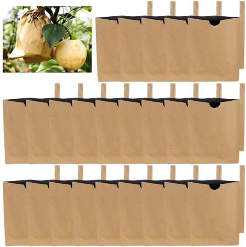 Wudaizhi Bolsas De Protección De Uvas para Pulpa De Frutas Y Verduras, Bolsa De Papel contra Insectos Y Pájaros, Bolsas De Papel Impermeables para Protección De Frutas, 100 Uds.