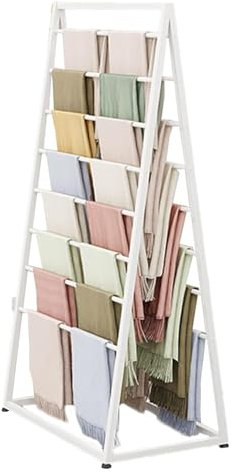 yinjieEUR Bandhalter，Ribbon Storage Display Rack Extra großes Aufbewahrungsregal for Geschenkpapier/Vinylrollen-Organizer/Regal for Blumenverpackungsblätter, rutschfest(Color:White,Size:80x50x145cm)