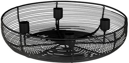 EGLO LIVING Adventskranz Hagony, Kerzenhalter Gestell für 4 Adventskerzen | Advent Kerzenständer für Stabkerzen, Tischdeko Weihnachten aus Metall in Schwarz, ⌀ 30,5 cm