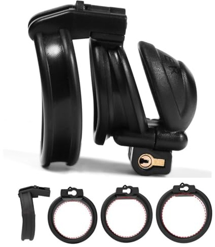 Hdynasty Uomo Nero Doppia Curva Faccia Anello Doppia Testa Blocco Gabbia di Protezione, Leggero e Traspirante (43mm/48mm/51mm)