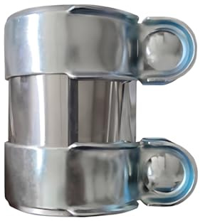 HLJMRD 55 x 95mm Universal Exhaust Pipe Sleeve Connector Clamp, Lap Joint Exhaust Band, Durable Double Clamp for Secure Connection，for Audi VW Seat Skoda 1K0253141M