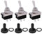 KN3D-101 - Interruttore a levetta on/off, 12 VDC 25 A, impermeabile, con cappuccio, adatto per sistemi da 12 V/230 V, confezione da 3 pezzi
