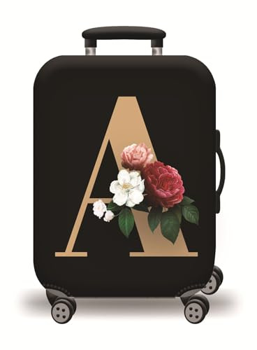 wxlmom Kofferschutzhülle XL Buchstabenblume Waschbar,Suitcase Cover Für Kinder Und Erwachsene,Elastischer Spandex-Koffer-Protector,Koffer-Abdeckungen