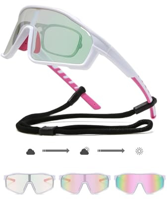 Suertree Fahrradbrille Selbsttönend Herren Photochromatische Sport Sonnenbrille Sportbrille UV400 Rennrad Brille Schnelle Radfahren für Radsport,Laufen,Outdoor-Aktivitäten