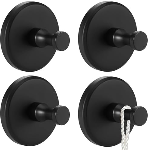 Lot de 4 crochets à ventouse sans perçage, crochets pour serviettes et porte-serviettes avec vide puissant pour salle de bain et cuisine, crochets antirouille avec ventouse en acier inoxydable