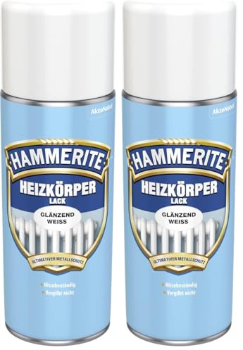 Hammerite HEIZKÖRPER-LACK GLÄNZEND WEIß 0,400L (Packung mit 2)