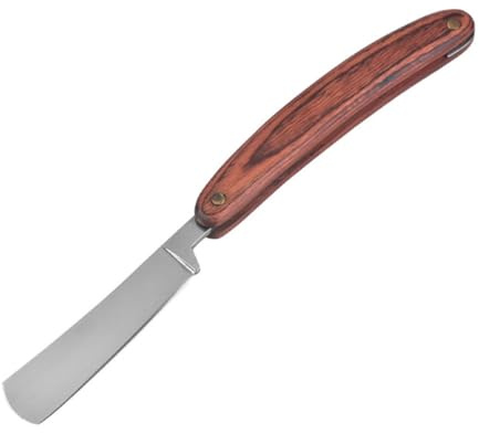 Veemoon Couteau De Rasage Vintage Inoxydable Avec Manche Bois Rasoir Manuel Multifonction Pour Coiffure Et Barbe Outil Portable Pour Salon Et Usage Personnel