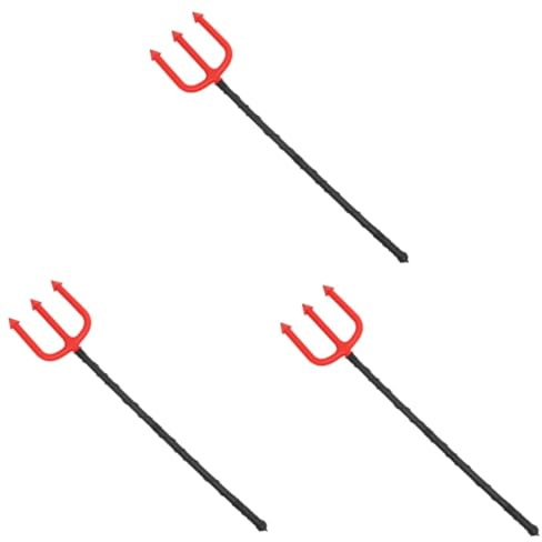 FOMIYES 3pcs Devil Fork Prop for Halloween Party Detachable Handle Cosplay Devil Pitch Fork Prop for Halloween Decorations and Costume Accessories