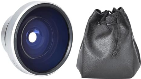 Obiettivo fisheye da 37 mm 0,25 x con custodia, obiettivo macro con effetto fisheye rimovibile, lente aggiuntiva in vetro ottico super fisheye per obiettivi di fotocamera calibro 37 mm