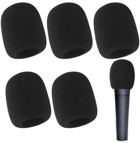 5 Pack Microphone Cover, pop filter, Black Handheld Mic Covers Microphone Windscreen Accessories, Microphones Filter Cover Replacement, Suitable for Most Standard Handheld Microphones