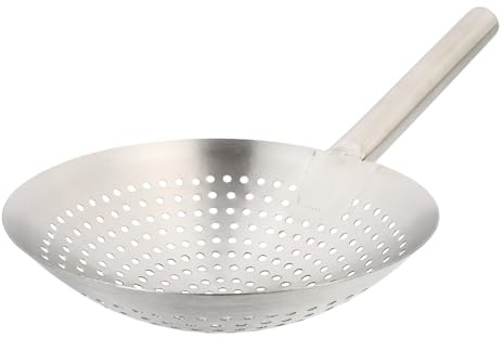 TOGEVAL Colador De Acero Inoxidable Grueso 28 Cm Cuchara Espumadera Filtro Malla Fina Alta Temperatura Para Cocina Hogar Multifuncional