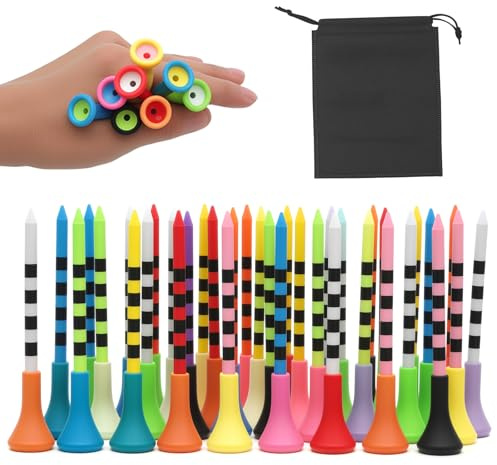 VQBKHO 50 Piezas Tee Golf, 83mm Golf Tee in Plastica Infrangibile Goma de Golf Duradero Camisetas Perni a Sfera in Gomma Morbida Adatto ai Golfisti