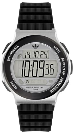 adidas Originals Orologio Digitale al Quarzo Unisex-Adulto con Cinturino in Silicone AOFH25507