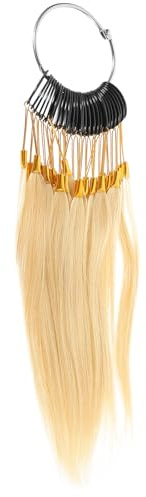 Alipis Nuancier Professionnel de 30 Pièces en Cheveux Naturels pour Test de Coloration Capillaire, Anneaux pour Coiffeurs en Salon de Coiffure et Beauté