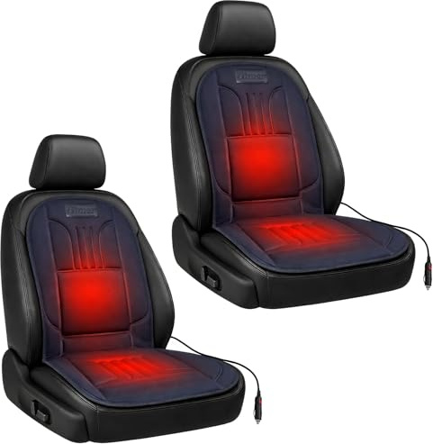 BURI Premium Autositzauflage Winter 2 Stufen | Bequemer Sitzschutz mit Rückenlehne | rutschfest, ergonomisch & langlebig | Weiche Polsterung für warmes Sitzgefühl für 95% Aller Fahrzeuge (2 Stück)