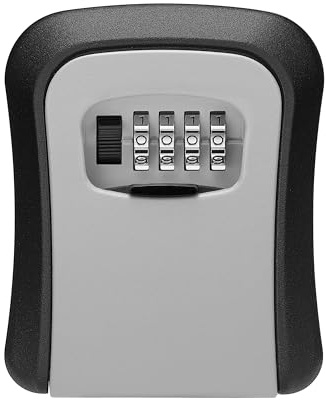 Schlüsseltresor mit Zahlencode Aussen - Extra Robuster & Wasserfester Schlüsselkasten mit Zahlencode - Einfache Installation - Schlüsselbox mit Code für Draußen - Schlüsselsafe mit Code Outdoor