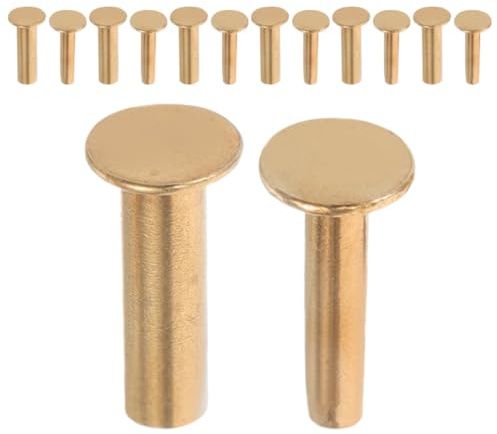 Kisangel Remaches y Cuchillos para Cobre Dorados, 7 de Cuchillo Pares para Mango Diseño Seguro para Reparación Uso DIY en Cocina