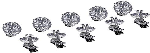 Baumkerzenhalter 10 Stück, silberfarbene Christbaumkerzenhalter, ca. 4 cm Durchmesser für alle üblichen Baumkerzen geeignet