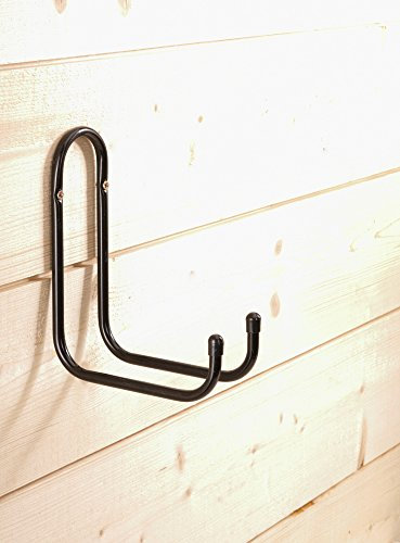 Gancho Doble - Sujeción para la Pared - Amplia Profundidad de 16,5 cm - Color Negro - Materiales Resistentes - Ideal para Colgar tus Herramientas - Mottez