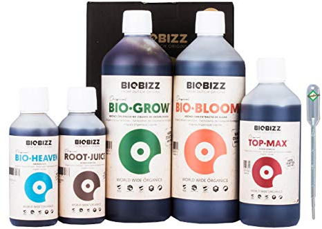 Weedness Set di fertilizzanti BioBizz Set 5 Pezzi Indoor Try Pack - Concime Naturale Bio Grow Starters Pack Orchids Blue Grain