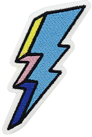 Finally Home Kleiner blauer Blitz Patch zum Aufbügeln | Jeansjacken Patches, Bügelflicken, Flicken, Aufnäher