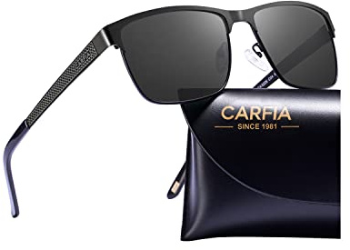 CARFIA Schicke Herren Sonnenbrille Polarisiert UV400 Fahrenbrillen mit Metallrahmen Cat.3
