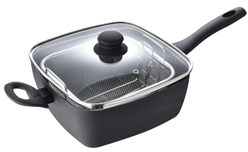 SAN IGNACIO Padella quadrata 24x24x9.5cm alluminio pressa, induzione, c/coperchio optimum