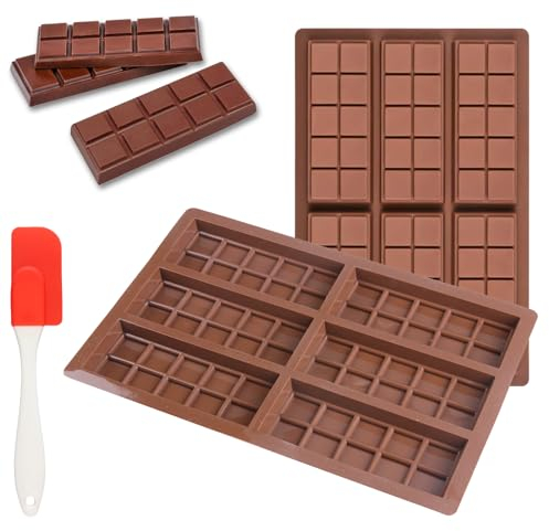 2 Pcs Moule Tablette Chocolat Moule Silicone Moule Chocolat de 6 Cavités Moules Silicone Tablette de Chocolat Sans BPA Anti-Adhésif pour Chocolats Bonbons