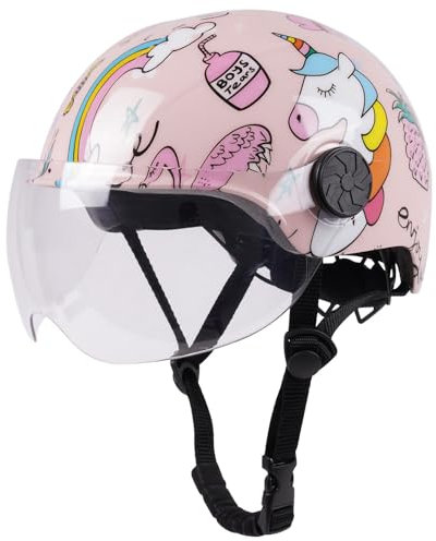 Retro-Motorradhelm für Jugendliche und Kinder, DOT/ECE-geprüft, 3/4-Helm für Kinder mit offenem Gesicht, Elektroroller, Straßenrad, Halbhelm, Go-Kart, Skateboard, ATV, 3–12 Jahre alt C