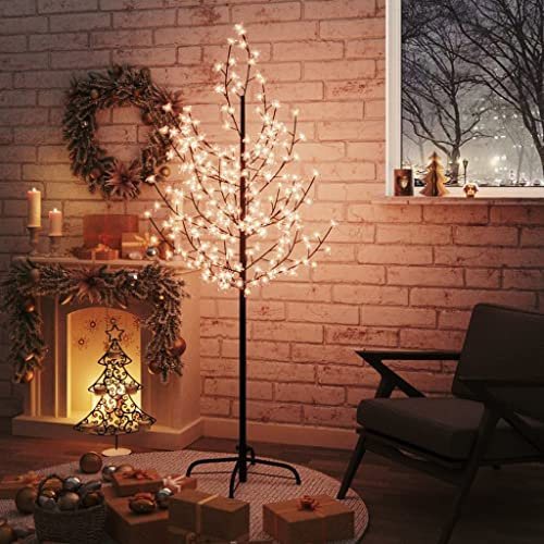 Home Garden - Árbol LED de cerezo en flor de color blanco cálido, 200 LED, 180 cm