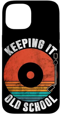 Coque pour iPhone 15 Keeping It Old School Tourne-disque vinyle vintage rétro DJ