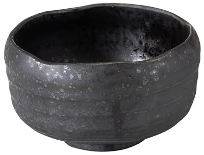 Asayu Japan Cuenco para Matcha (12x7cm) – Hecho en Gifu, Japón - Cerámica Tradicional Japonesa para Ceremonias del Té, Chawan para Matcha y Latte (Kurogane - Negro)