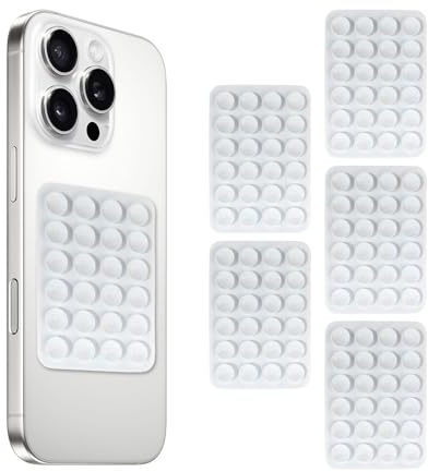 BWOOOWE 5 Pezzi Ventosa per Telefono in Silicone Supporto Antiscivolo per Cellulare Ventosa Auto Compatibile con Custodie iPhone e Android Supporto Hands Free per Selfie e Video(Bianco)