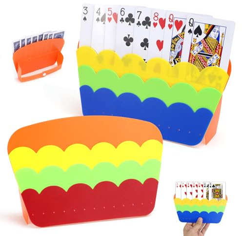KXVXXV Kartenhalter Kinder Spielkartenhalter Kartenhalter Spielkarten | 2 Stück Kunststoff Freisprech Wiederverwendbar Spielkartenständer für Erwachsene Senioren Kinder