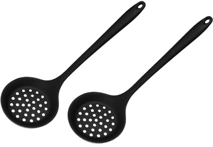 MEILVMEIJI Confezione da 2 schiumarole multifunzione in silicone, con manico lungo, per cucinare