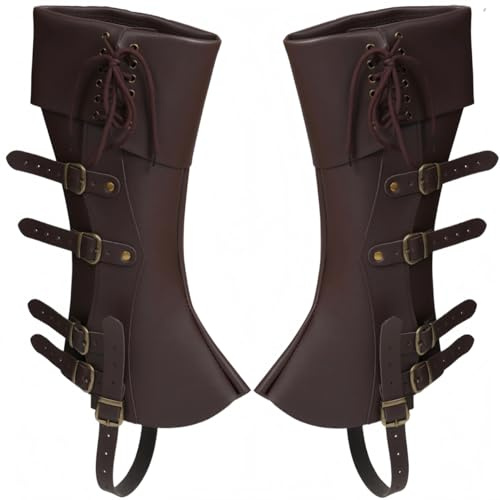 XWXLDD Medieval Knight Combat Boot Cover, Brown, One Size Fits All
