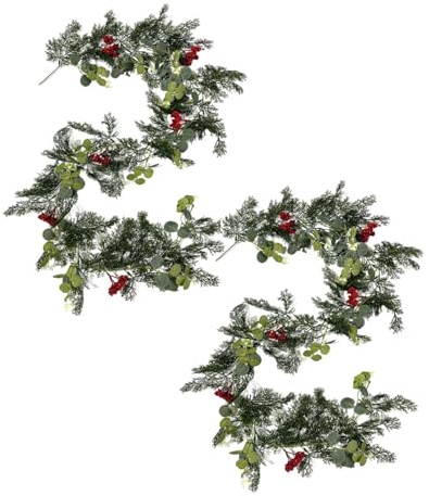 Christmas Decor Artificial Cedar Pine Vine, Artificial Pines Cedar Cypress Garland, Pine Garland Realistic, Mantle Wall Table Stairs Indoor Outdoor Christmas (2)