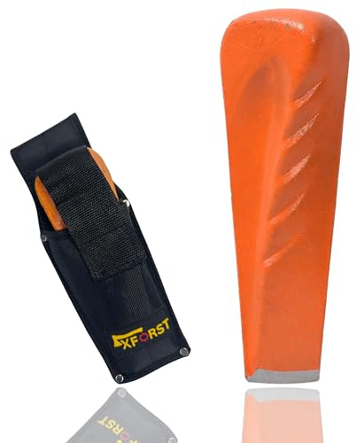 Xforst Coin à fendre SK5 – Coin hélicoïdal en Acier forgé Plein 2,25 kg | 21 cm | avec étui de Ceinture en Tissu Oxford | Fendage Efficace du Bois | Produit Neuf avec légers défauts visuels