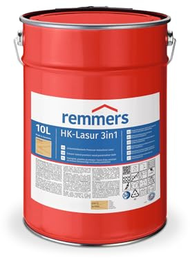 Remmers HK-Lasur 3in1 farblos, 10 L, Holzlasur aussen, 3in1: Imprägnierung, Grundierung & Lasur, Holzschutz vor Feuchtigkeit & UV-Strahlung