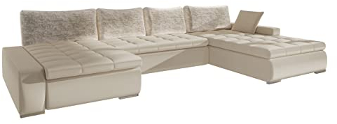 Mirjan24 Ecksofa Caro Premium, U-Form Couch, Eckcouch mit Bettkasten und Schlaffunktion, Couchgarnitur Polsterecke Bettsofa für Wohnzimmer Wohnlandschaft (Venus Ve. 2927 + Venus Ve. 2927 + MIU 2041)